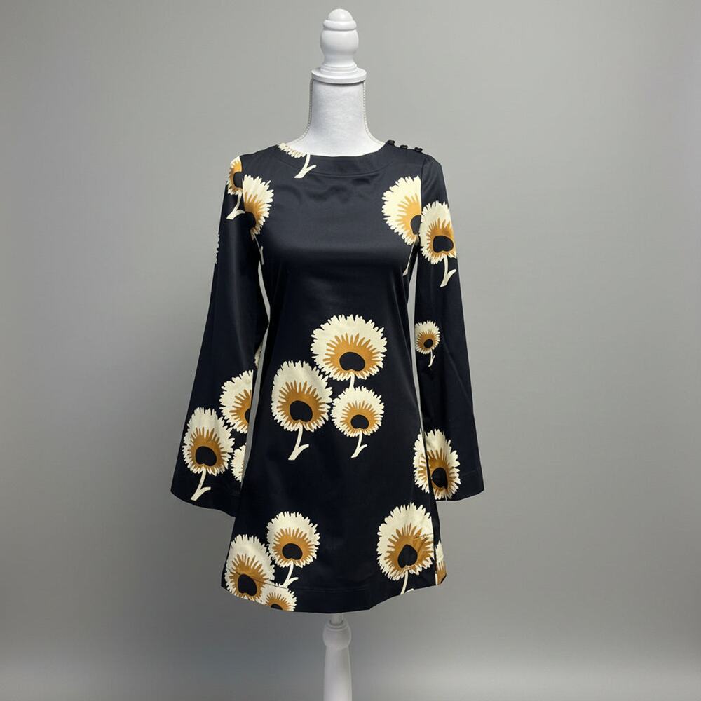 Troubadour black floral print dress, size 0